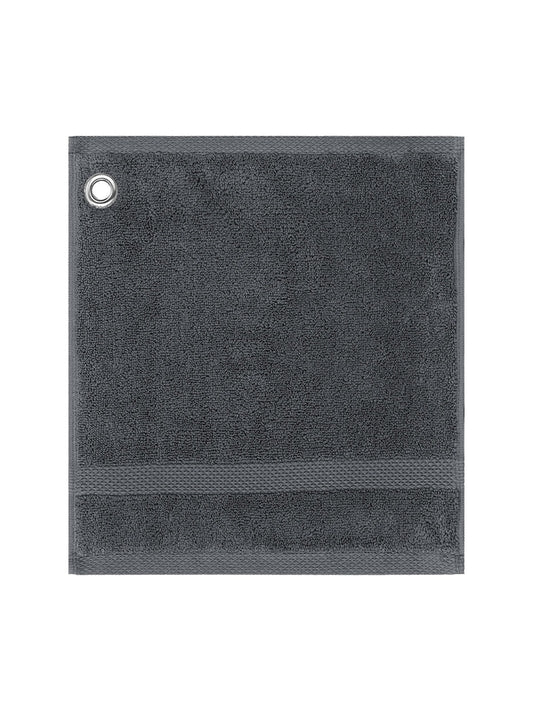 Carré de bain 30x30 cm anthracite en coton avec oeillet métallique