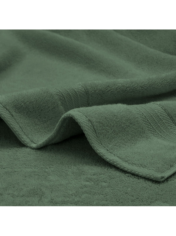 Carré éponge Elea kaki 50x50 cm en coton, texture moelleuse et absorbante