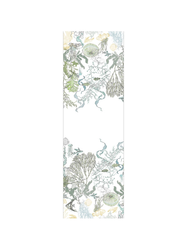 Chemin de table Balade Marine Verde vert 50x150 en coton et lin