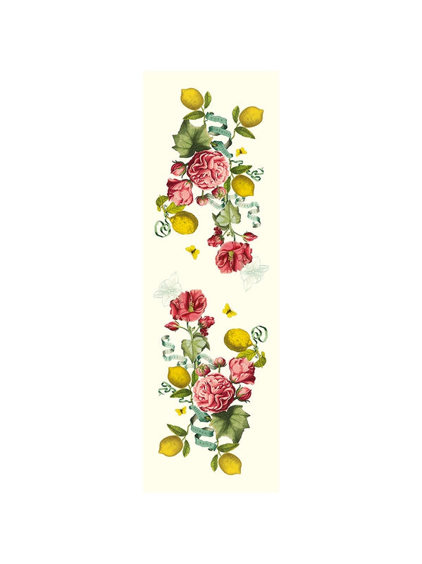 Chemin de table multicolore motif citrons de Menton, format 50x150