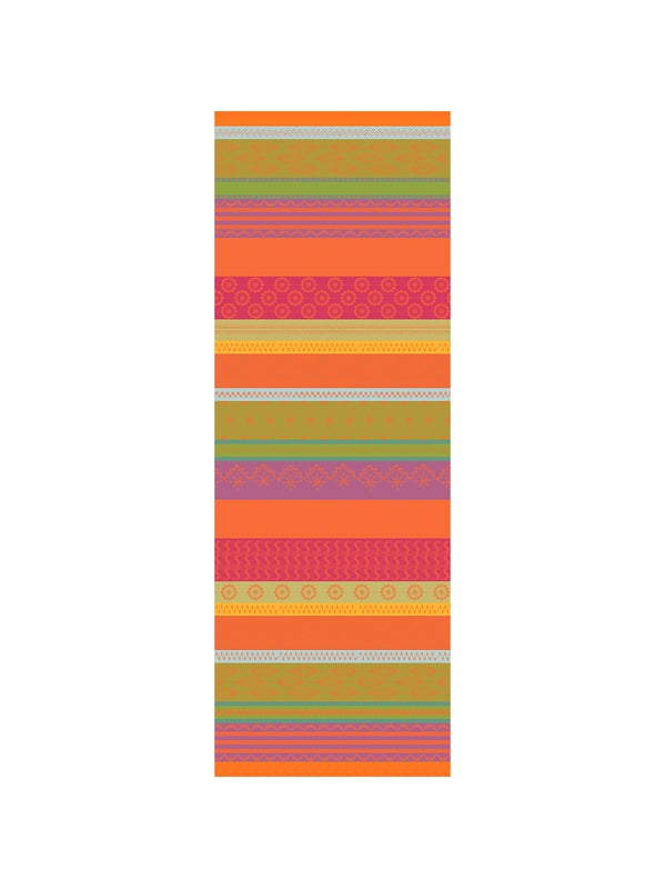 Chemin de table brodé Samba multicolore 155x55 cm en coton