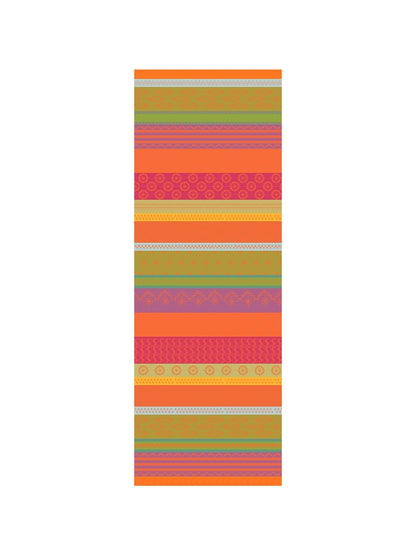 Chemin de table brodé Samba multicolore 155x55 cm en coton