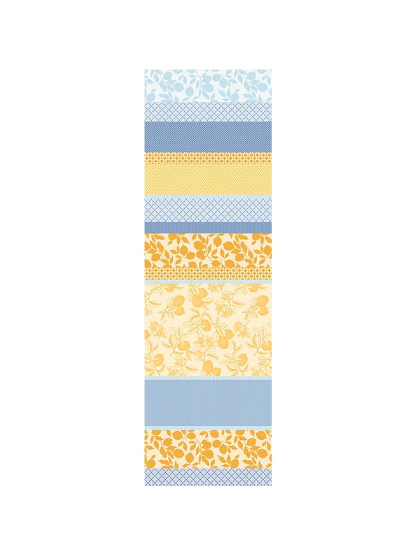 Chemin de table jaune 50x180 en coton motif citrons style Provence