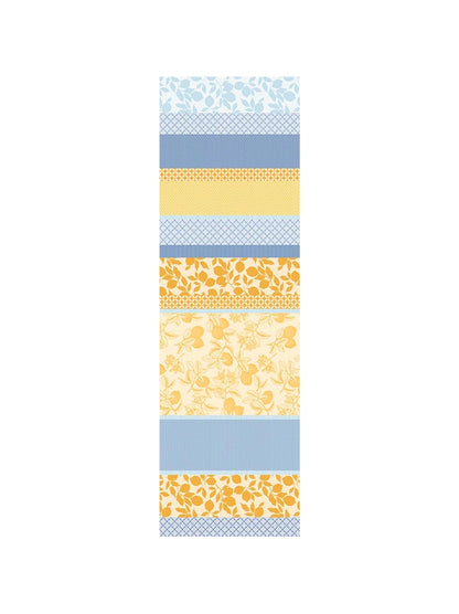 Chemin de table jaune 50x180 en coton motif citrons style Provence