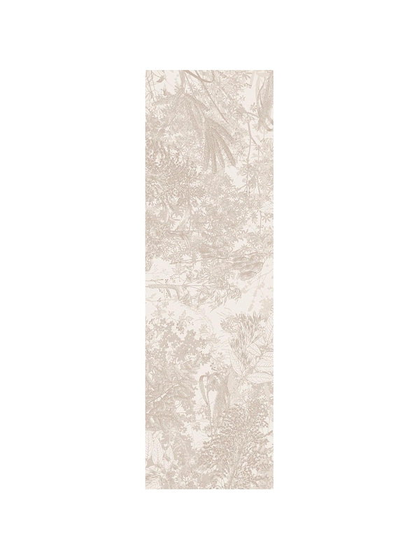 Chemin de table beige esprit jardins chanvre 50x180 en coton avec ourlets soignes