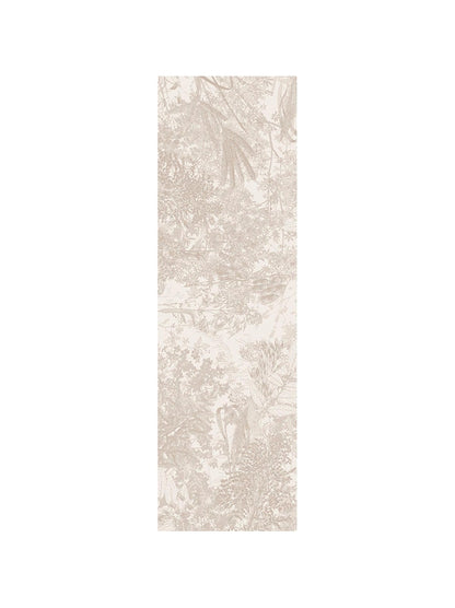 Chemin de table beige esprit jardins chanvre 50x180 en coton avec ourlets soignes
