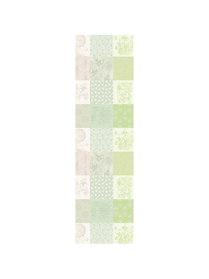 Chemin de table Mille Parfums Verde vert 50x180 cm en 100% coton