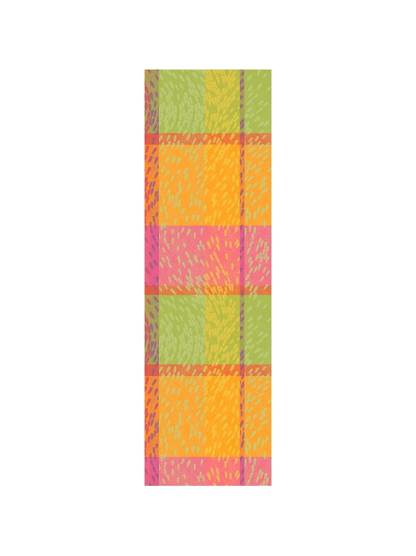 Chemin de table Mille Sources motif berlingot rose en coton 55x180