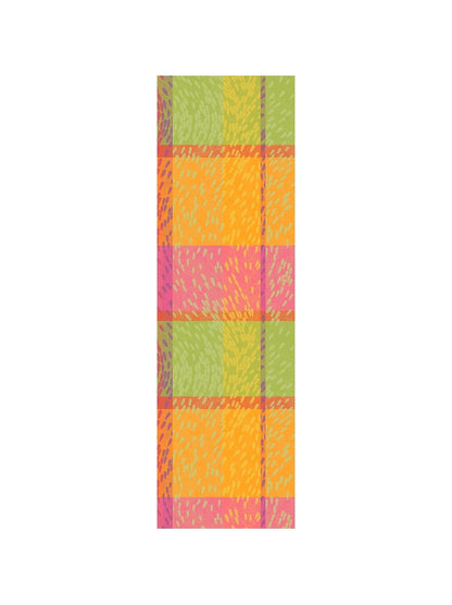 Chemin de table Mille Sources motif berlingot rose en coton 55x180