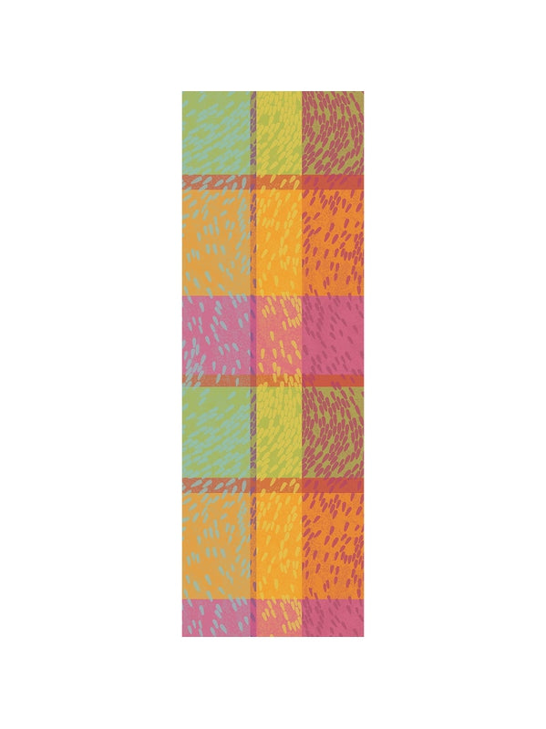 Chemin de table Mille Sources motif berlingot rose en coton 55x180