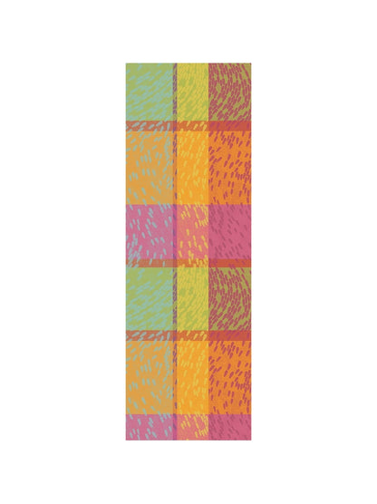 Chemin de table Mille Sources motif berlingot rose en coton 55x180