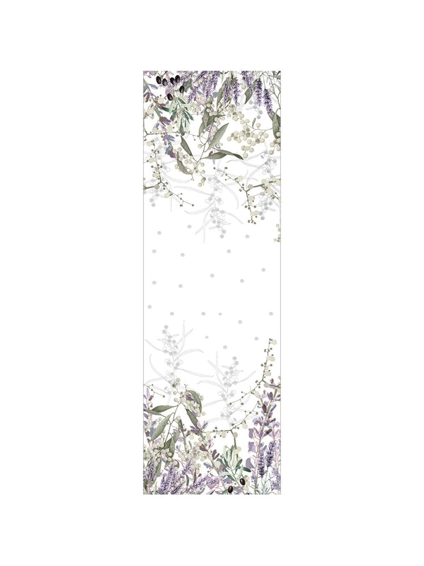 Chemin de table lavande mauve 50x150 en coton et lin avec ourlets soignes