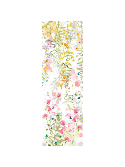 Chemin de table Rosée du Matin Printemps rose 50x150 en coton et lin