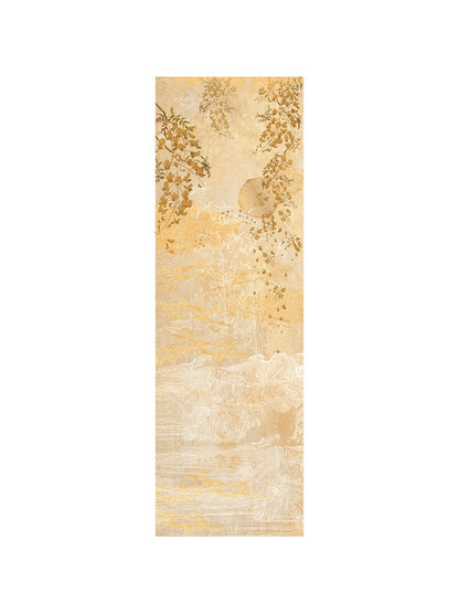 Chemin de table Soleil d'Or doré 50x150 cm en coton et lin, coloris jaune