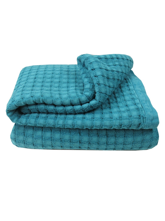 COUVRE-LIT LAGODA BLEU CANARD