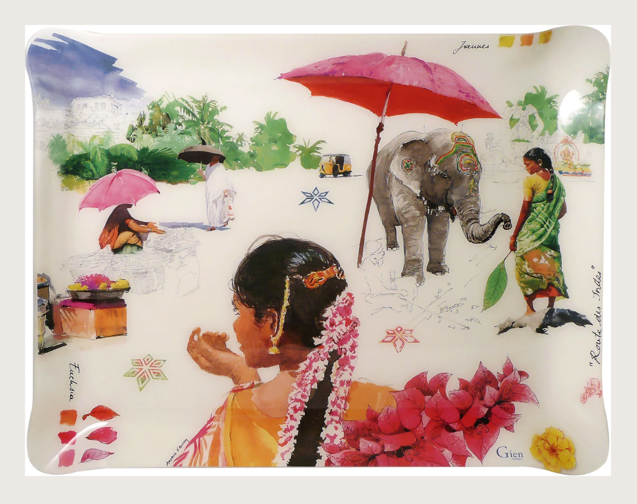 Plateau en acrylique « Route des Indes » - Gien