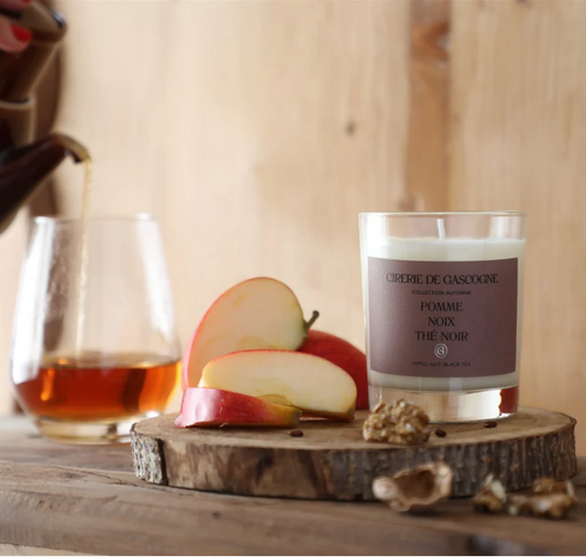 Bougie pomme, thé noir & noix 180 g - Cirerie de Gascogne