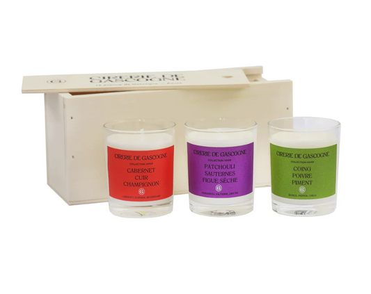 Coffret bois 3 bougie collection Hiver 80 g - Cirerie de Gascogne
