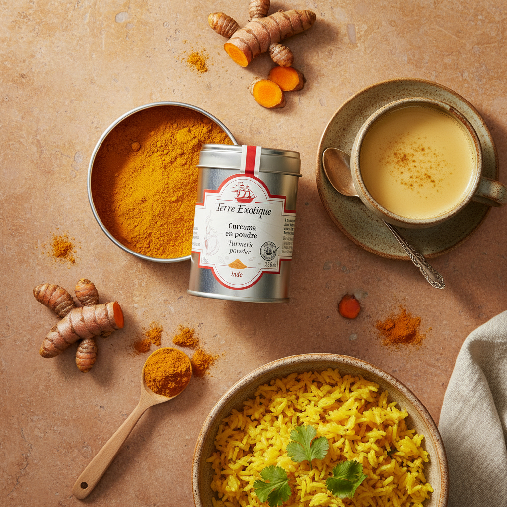 Boîte de curcuma en poudre Terre Exotique