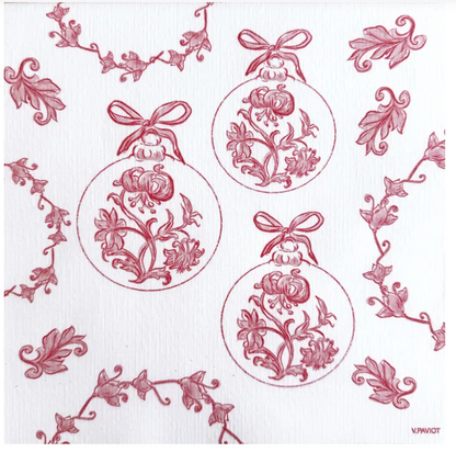 Serviettes papier boule baroque 40 x 40 cm - Françoise Paviot