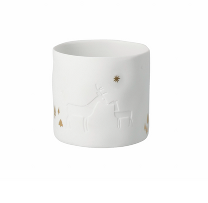 Photophore histoires d'hiver cerf Räder porcelaine blanche