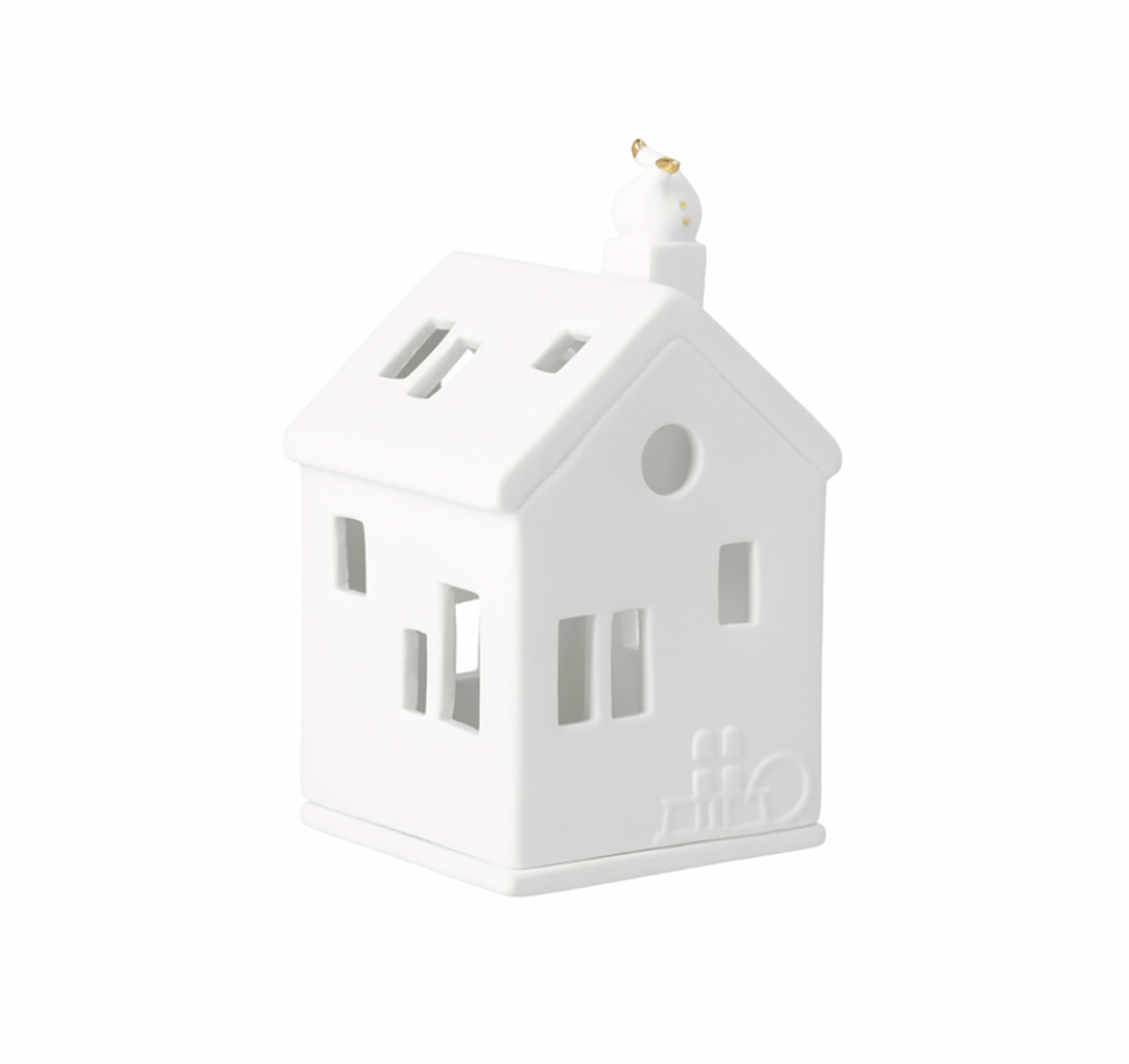 Maison lumineuse petits pieds du Père Noël Räder porcelaine blanche