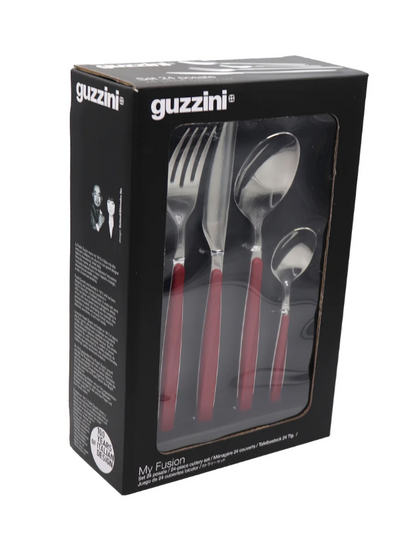 Ménagère 24 couverts "My Fusion" rouges - Guzzini