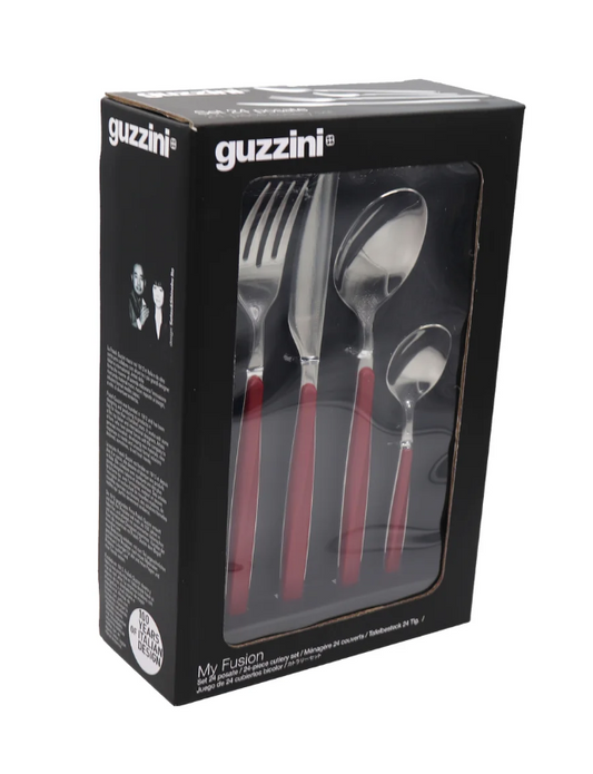 Ménagère 24 couverts "My Fusion" rouges - Guzzini