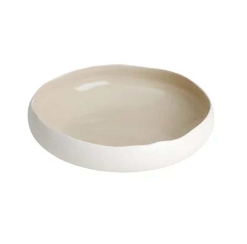 Assiette Oslo creuse 20 cm  - Blanc mat / Lin brillant - Médard de Noblat
