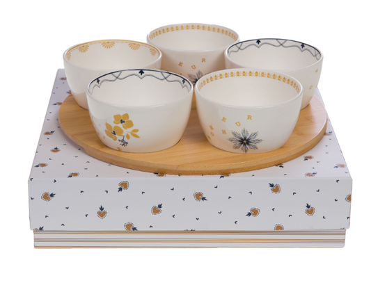 Coffret plat 5 bols poésie - Amadeus