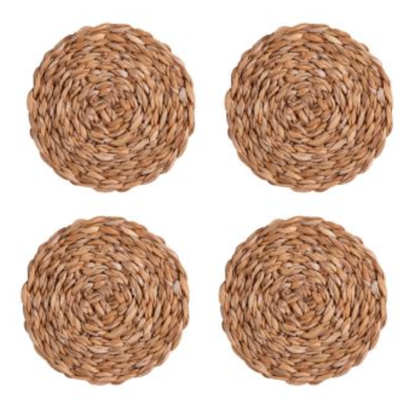 Set de 4 dessous de verre en jonc de mer 11 cm - Table passion