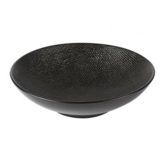 Assiette creuse Vésuvio noir 19 cm - Table Passion