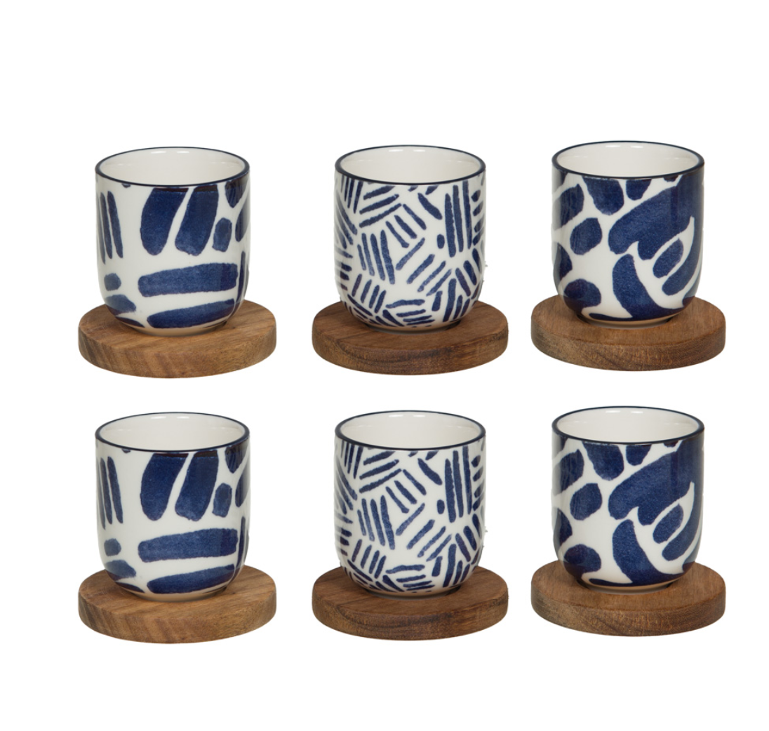 Coffret de 6 tasses et sous-tasses Milos 10 cl - Table Passion