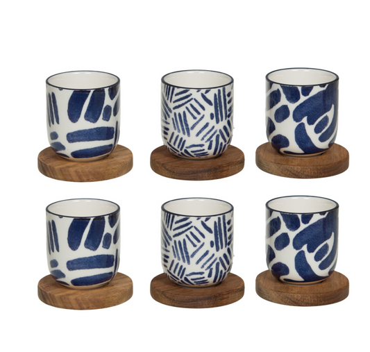 Coffret de 6 tasses et sous-tasses Milos 10 cl - Table Passion