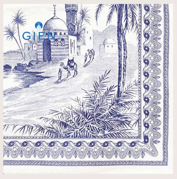 Serviettes dépareillées bleu - Gien