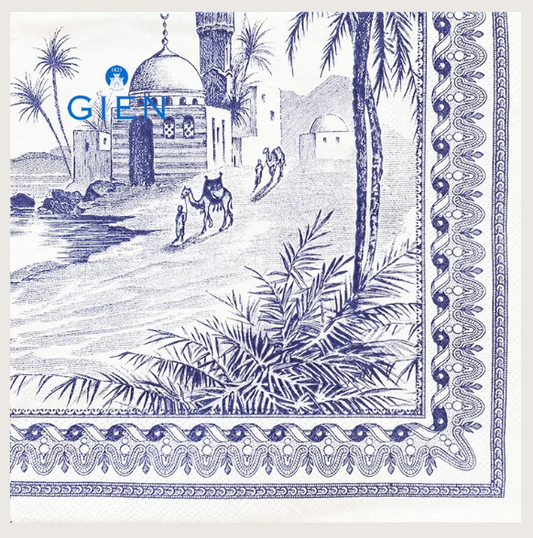 Serviettes dépareillées bleu - Gien