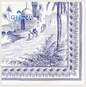 Serviettes dépareillées bleu - Gien