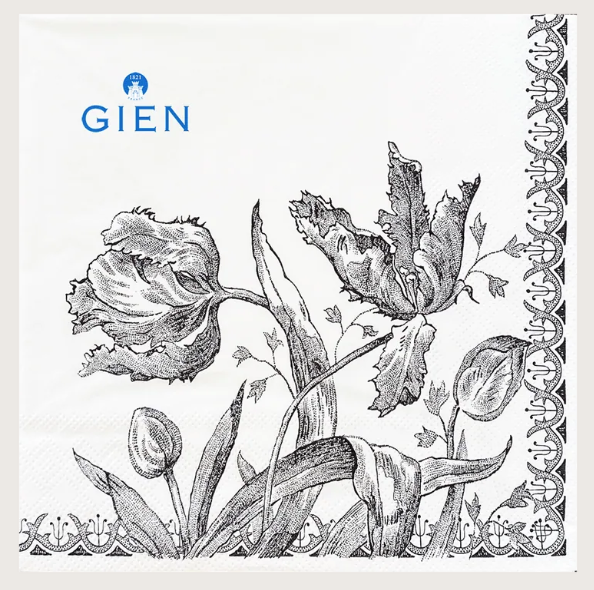 Serviettes tulipes noires - Gien
