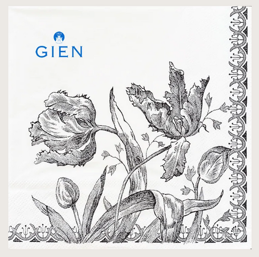 Serviettes tulipes noires - Gien