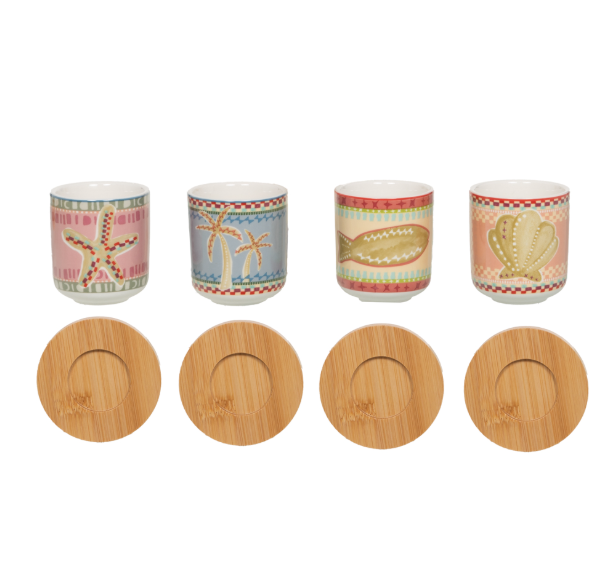 Coffret de 4 tasses et sous-tasses Tikita 10 cl - Table Passion