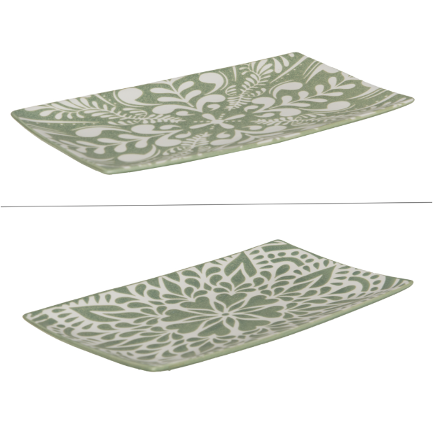 Plat rectangle vert Safi 29x16 cm - Table Passion
