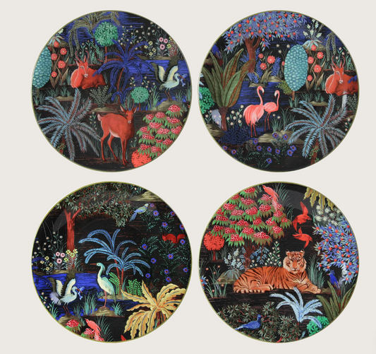 Coffret 4 assiettes à dessert assorties Jardin du palais - Gien