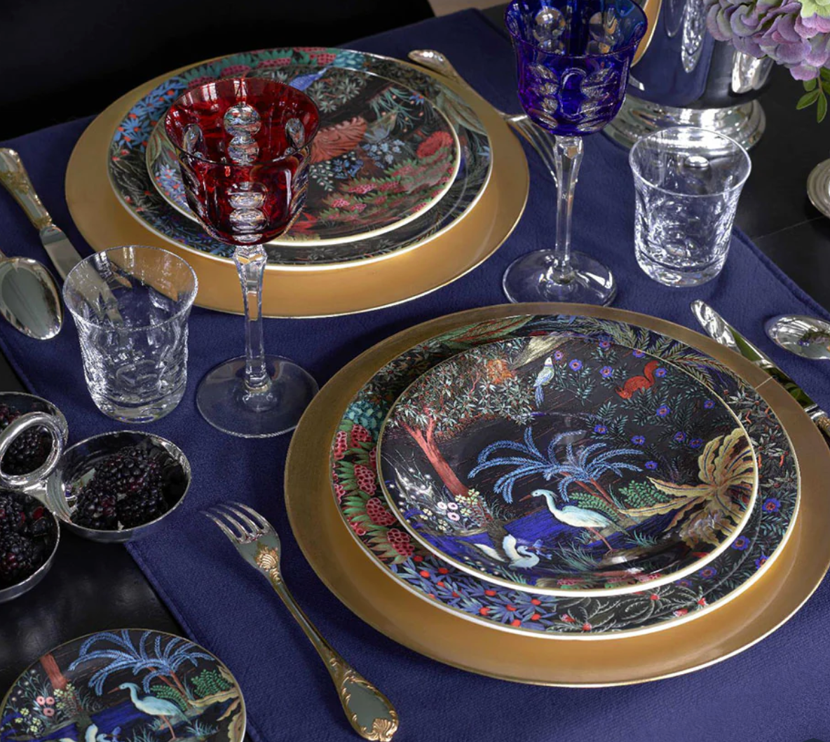 Coffret 4 assiettes à dessert assorties Jardin du palais - Gien