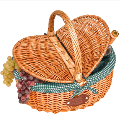 Panier Campagne Vichy Vert - Les jardins de la comtesse