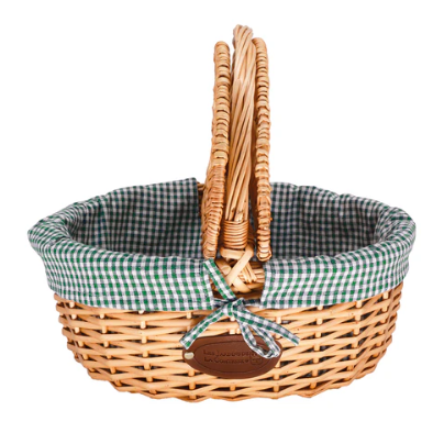 Panier Campagne Vichy Vert - Les jardins de la comtesse