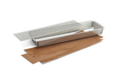 Moule à tarte rectangle en inox perforé avec fond amovible - De Buyer