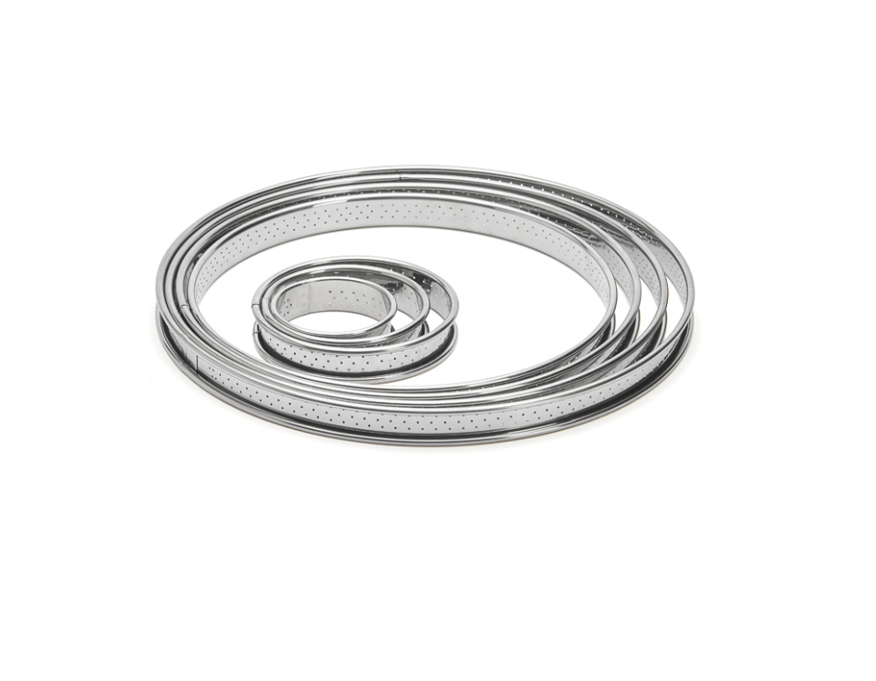 Cercle à tarte inox perforé hauteur 2 cm - De Buyer
