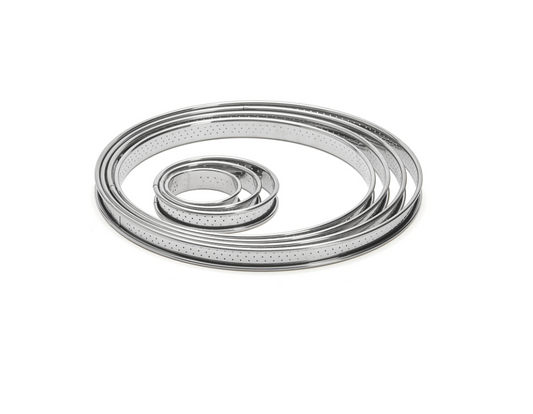 Cercle à tarte inox perforé hauteur 2 cm - De Buyer