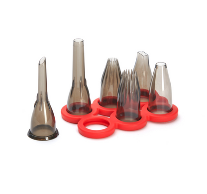 Coffret garnir : 6 douilles tritan et support De Buyer - Support TPE avec trou d'accroche, empilable
