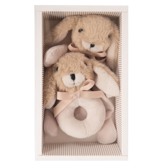 Coffret lapin doudou et hochet - Amadeus